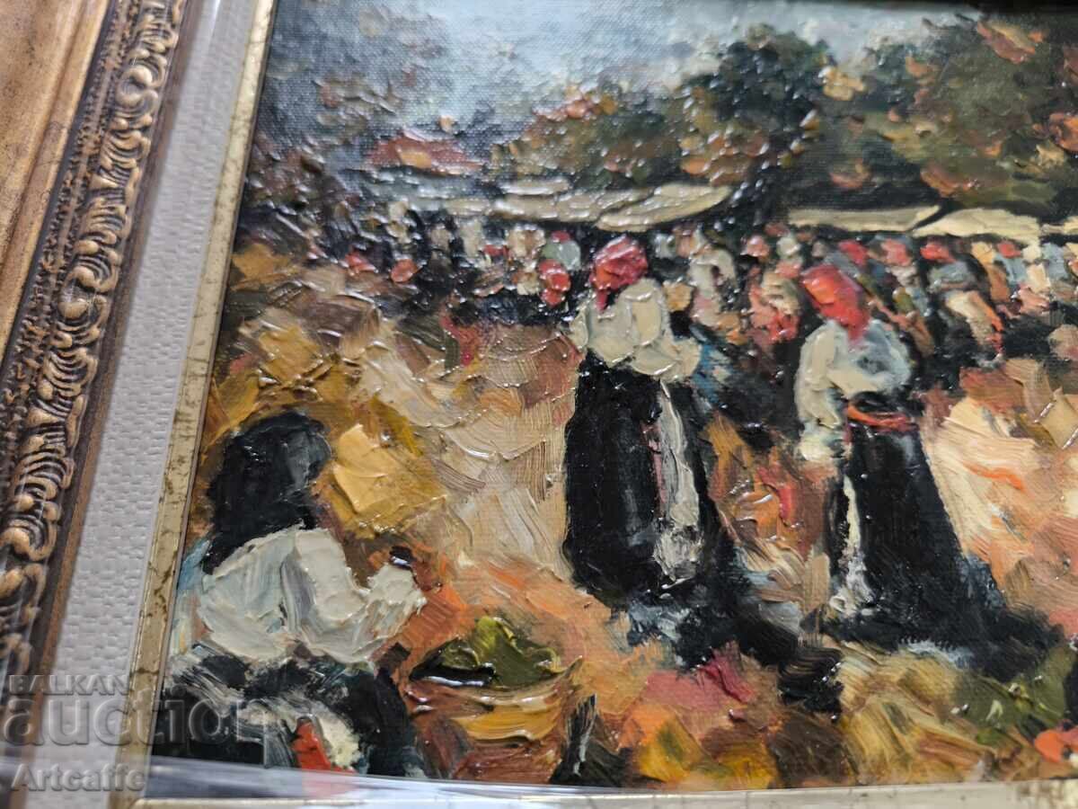 Auction  Market - old painting, oil, framed and signed