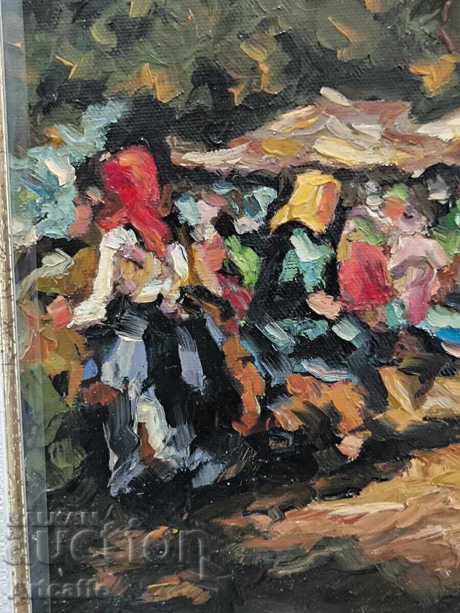 Δημοπρασία Αγορά-παλαιός πίνακας, λάδι, πλαισιωμένος και υπογεγραμμένος