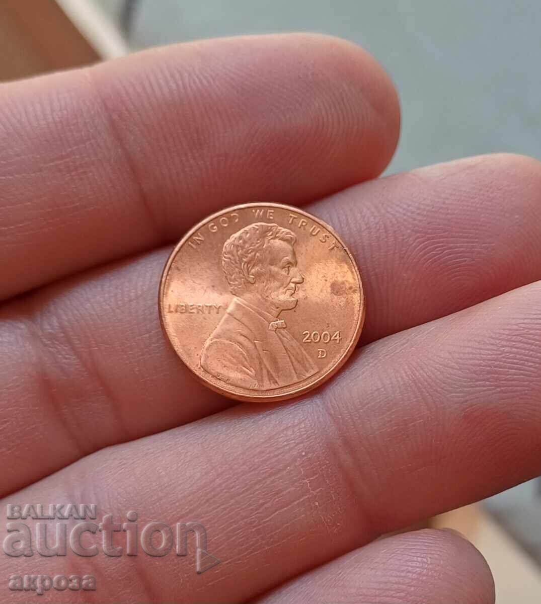 US 1 Cent 2004/D Uncirculated with price 2.00 BGN | € 1.02 US 1 Cent 2004/D Uncirculated with price 2.00 BGN | € 1.02