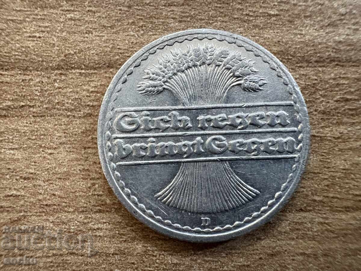 Γερμανία - 50 πφένιχ (1921) - D με τιμή 0.65 BGN | € 0.33 Γερμανία - 50 πφένιχ (1921) - D με τιμή 0.65 BGN | € 0.33