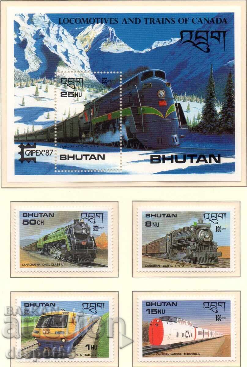 1987 Μπουτάν. Φιλοτελική έκθεση "Capex '87" - Τορόντο + Μπλοκ