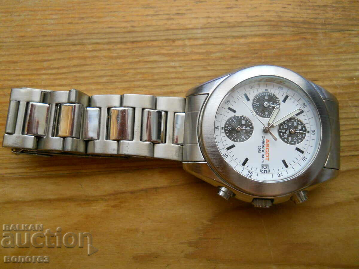 Ρολόι χρονογράφου "Ascot" - Γερμανία με τιμή 45.00 BGN | € 23.01 Ρολόι χρονογράφου "Ascot" - Γερμανία με τιμή 45.00 BGN | € 23.01