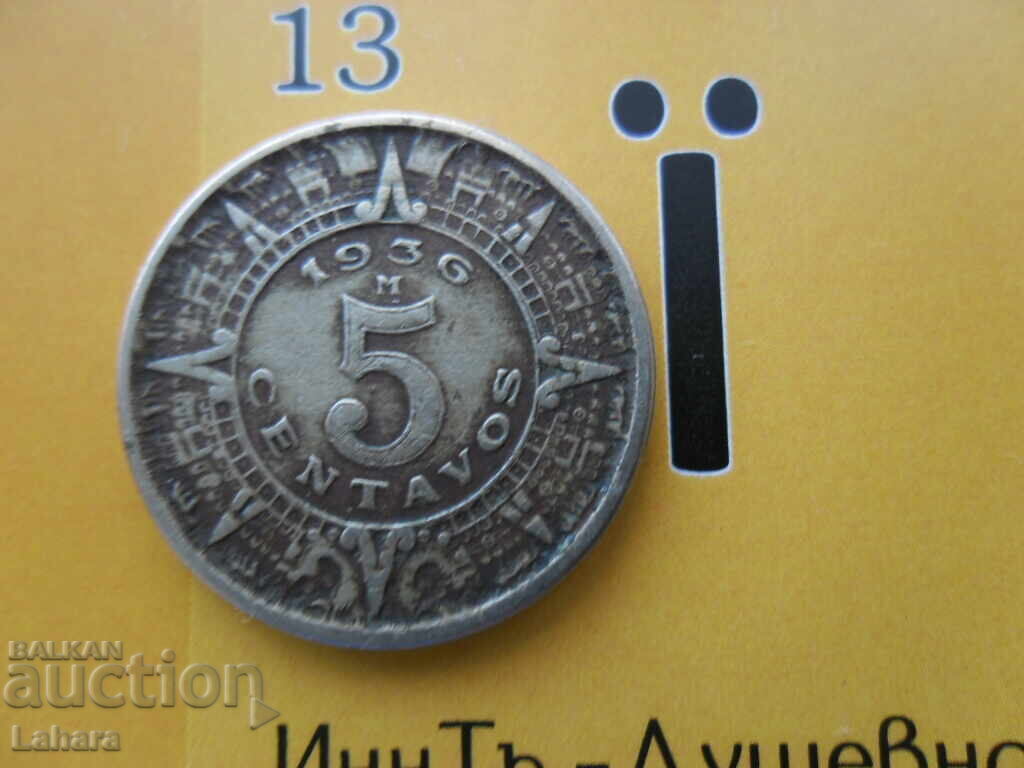 5 λεπτά 1936 Μεξικό