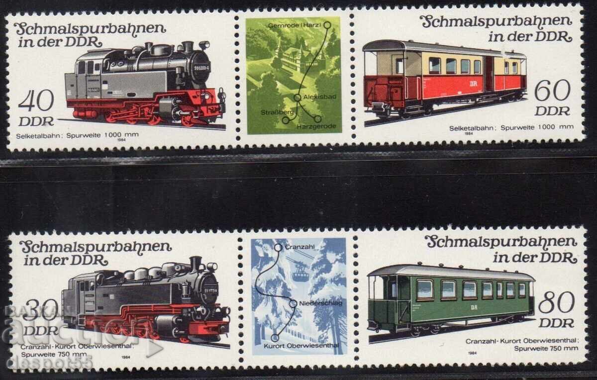 1984. Ανατολική Γερμανία. Σιδηροδρομικές γραμμές - Ατμομηχανές και επιβατικά τρένα