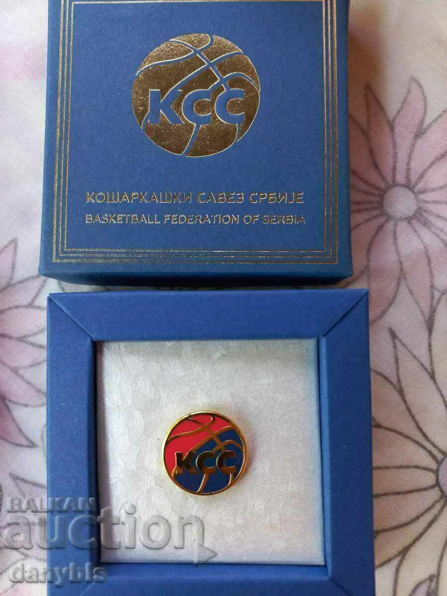 Badge - Basketball Federation of Serbia - enamel