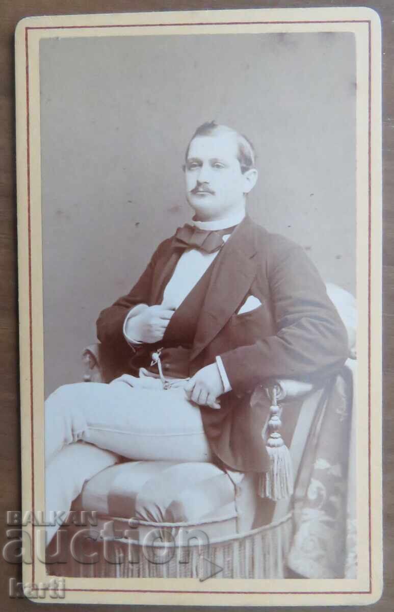 СТАРА ФОТОГРАФИЯ - КАРТОН - ОТЛИЧНА - около 1880 година СТАРА ФОТОГРАФИЯ - КАРТОН - ОТЛИЧНА - около 1880 година