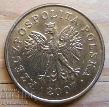5 гроша 2007 г. - Полша с цена 0.30 лв. | € 0.15