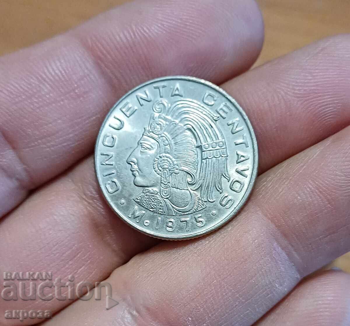 Чинкуента центавос Мексико 1975 нециркулирали Чинкуента центавос Мексико 1975 нециркулирали
