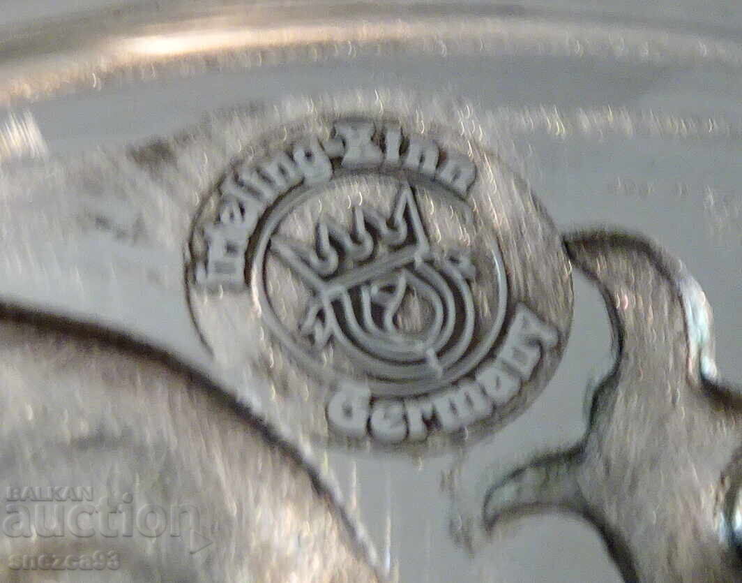 Pewter plate, pewter panel with family symbols, pewter - 5