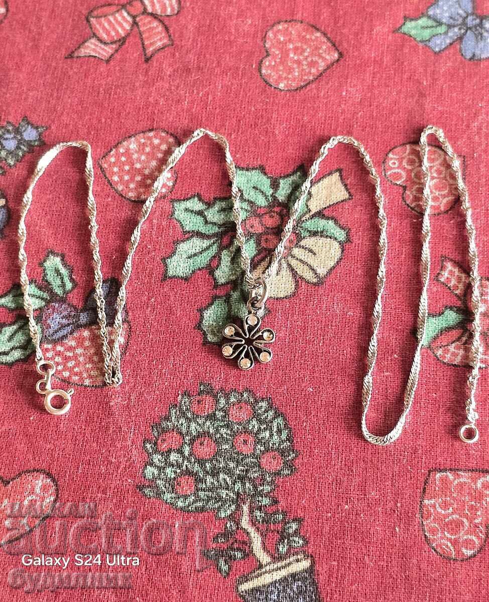 Silver chain with pendant. 925 Sterling Silver. 53cm. Selling over 100 with price 24.99 BGN | € 12.78 Silver chain with pendant. 925 Sterling Silver. 53cm. Selling over 100 with price 24.99 BGN | € 12.78