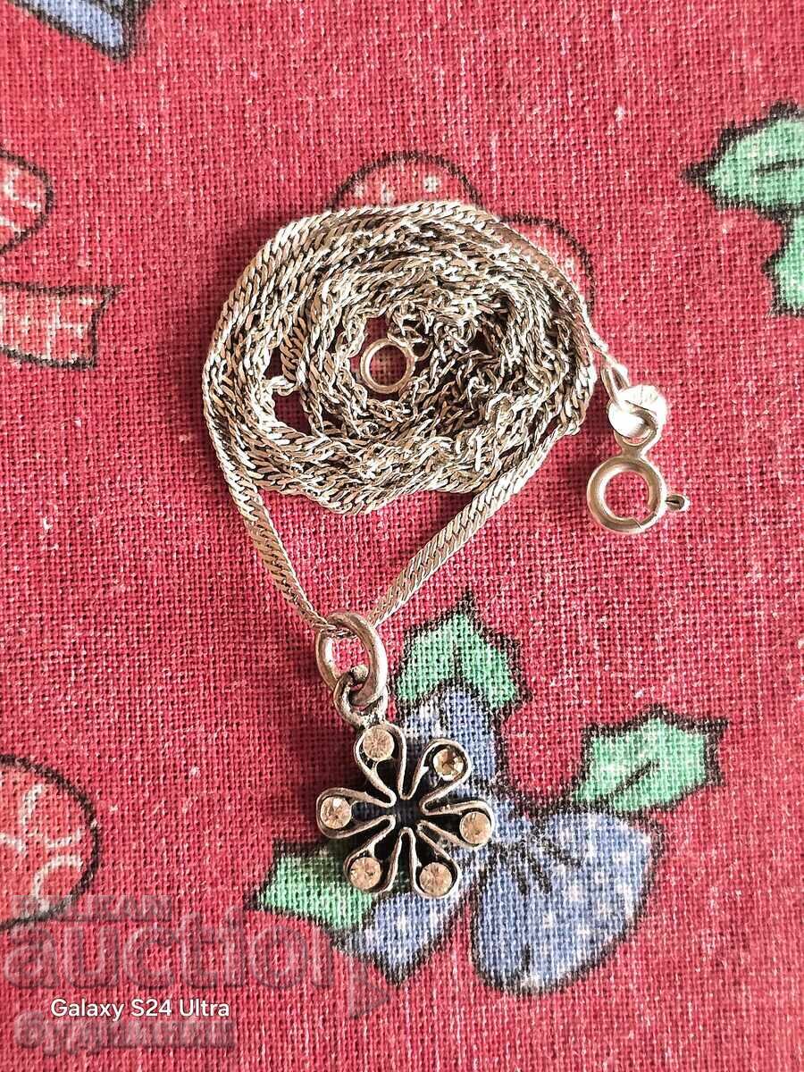 Silver chain with pendant. 925 Sterling Silver. 53cm. Selling over 100 Silver chain with pendant. 925 Sterling Silver. 53cm. Selling over 100