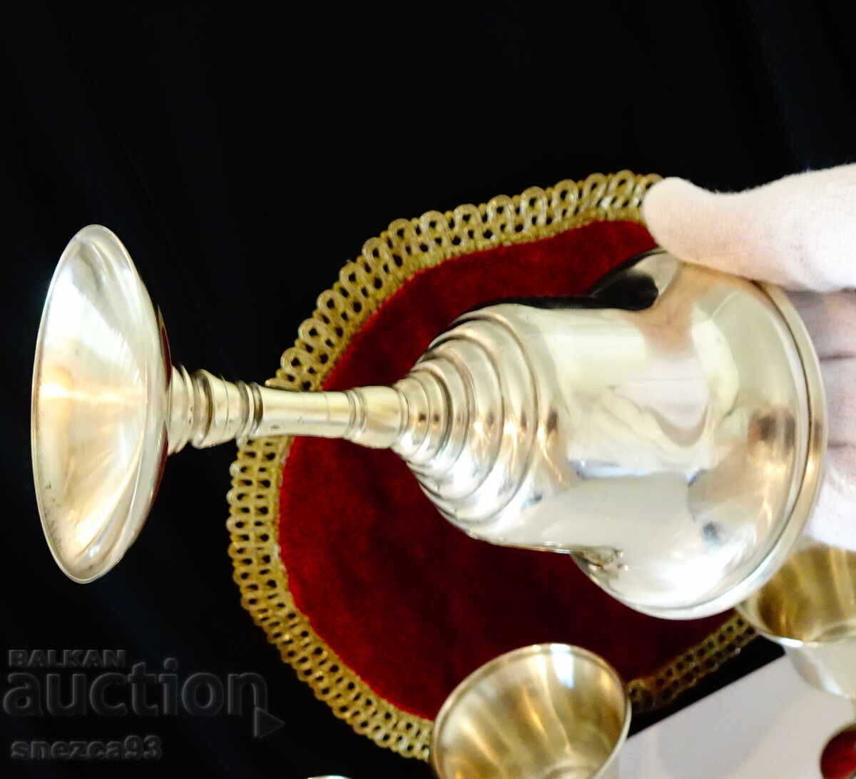 Delivery of Silver-plated wine glasses 160 ml, relief, 4 pcs