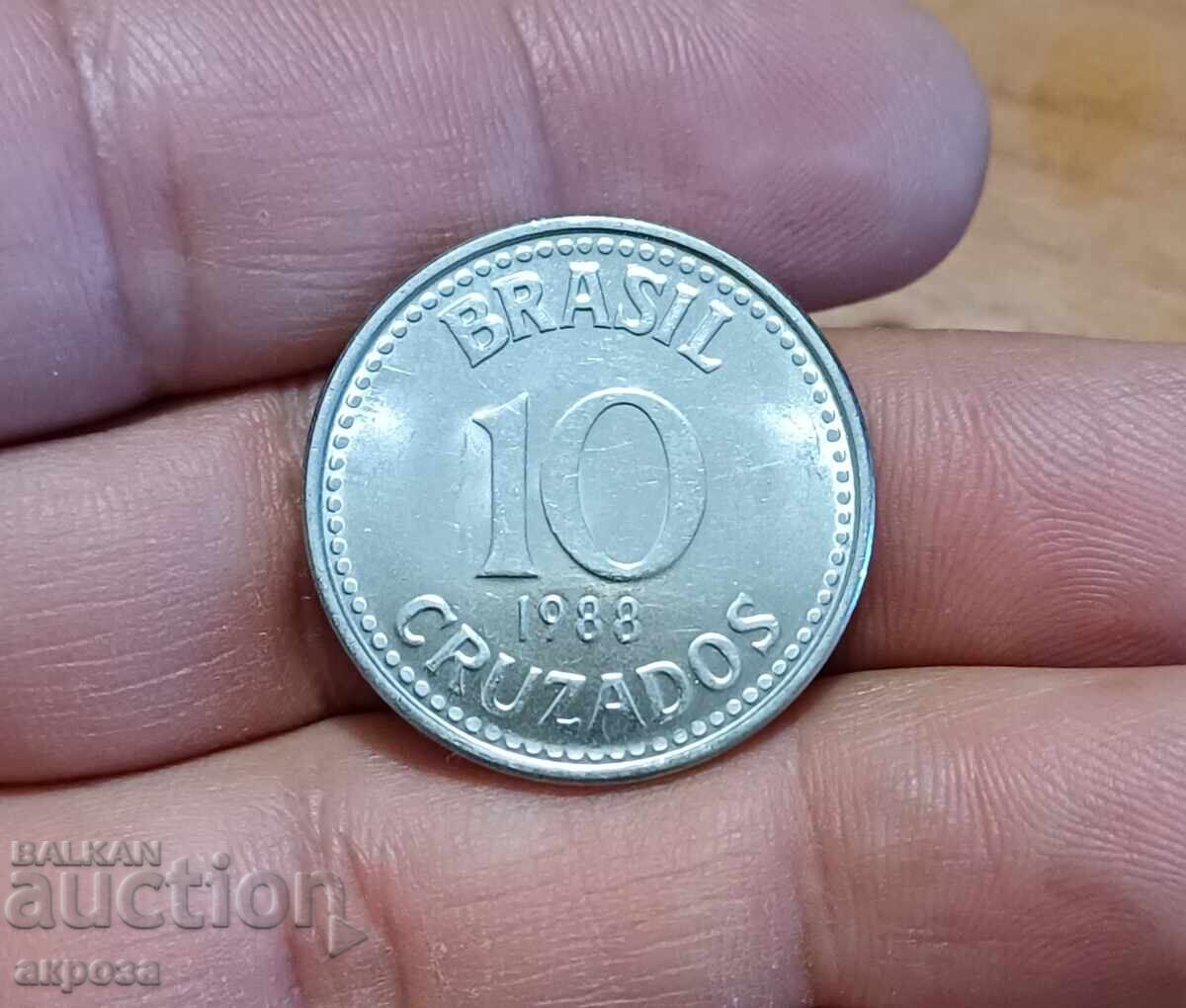 10 Cruzeiros Brazil 1988 Uncirculated