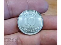 10 Cruzeiros Brazil 1988 Uncirculated