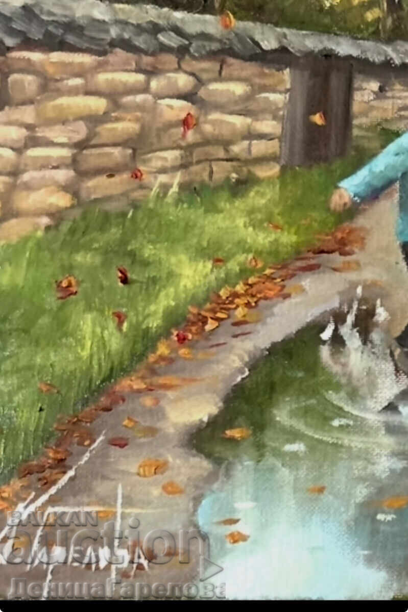 Delivery of Denitsa Garelova painting 50/40 "Let's jump in puddles!"