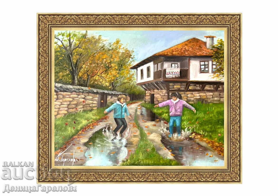 Denitsa Garelova painting 50/40 "Let's jump in puddles!" - 6