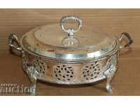 REGATUL BULGARIA RECIPIENT METAL CU CAPAC PLACAT ARGENT