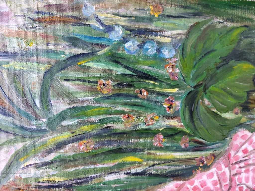 Auction . LARGE PAINTED PICTURE FRAME SIGNED GIRL PAINTING Auction . LARGE PAINTED PICTURE FRAME SIGNED GIRL PAINTING