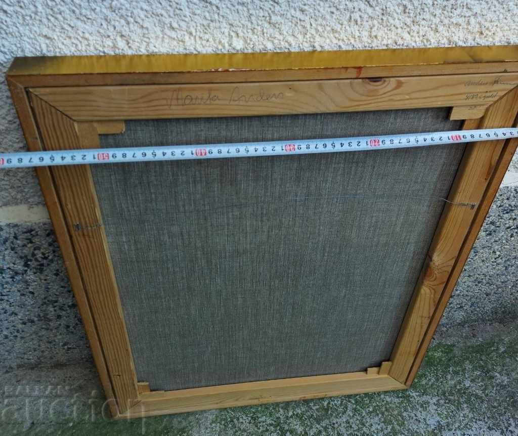 . LARGE PAINTED PICTURE FRAME SIGNED GIRL PAINTING - 7 . LARGE PAINTED PICTURE FRAME SIGNED GIRL PAINTING - 7