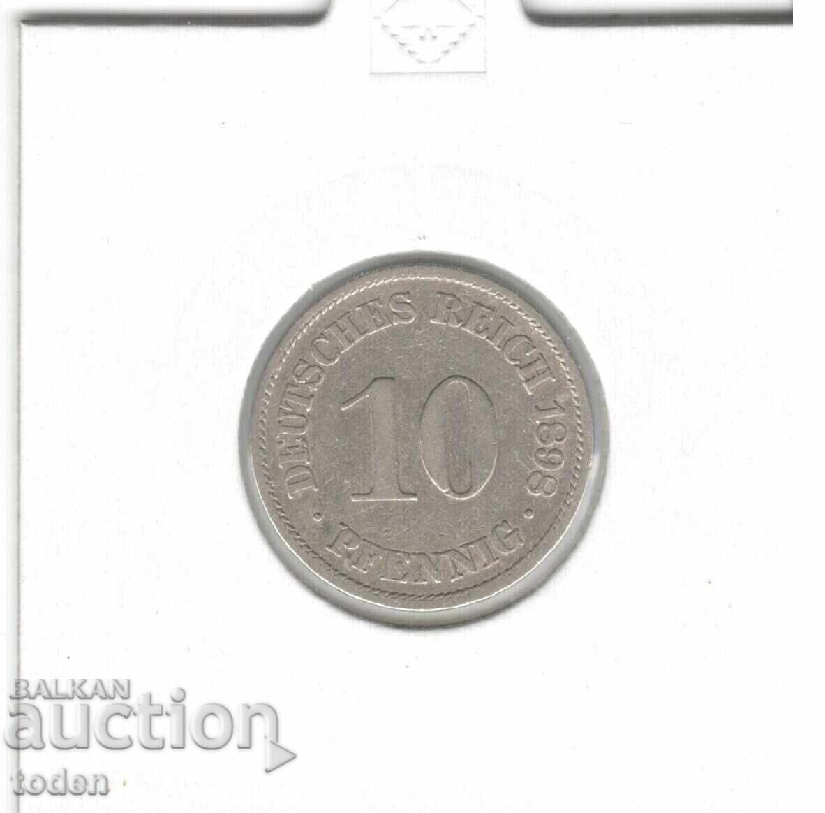 Auction  Germany 10 Pfennig 1898 A KM# 12 William II - Small Shield