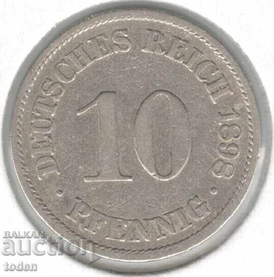 Germany 10 Pfennig 1898 A KM# 12 William II - Small Shield