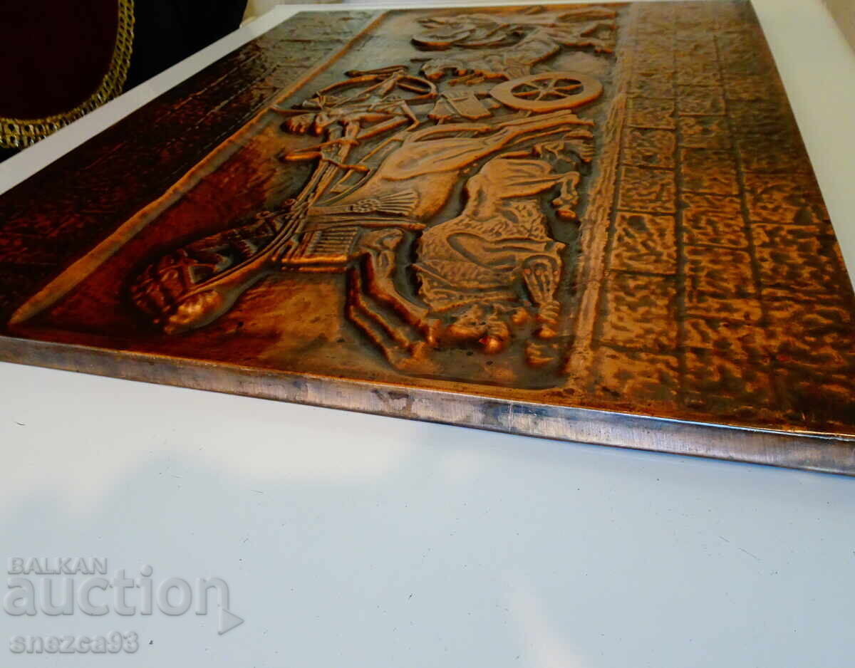 Delivery of Copper panel, copper painting Lion Hunt, Max Le Verrier