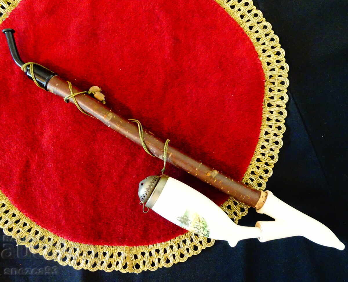 Доставка на Тиролска порцеланова лула,ловна картина Елен.