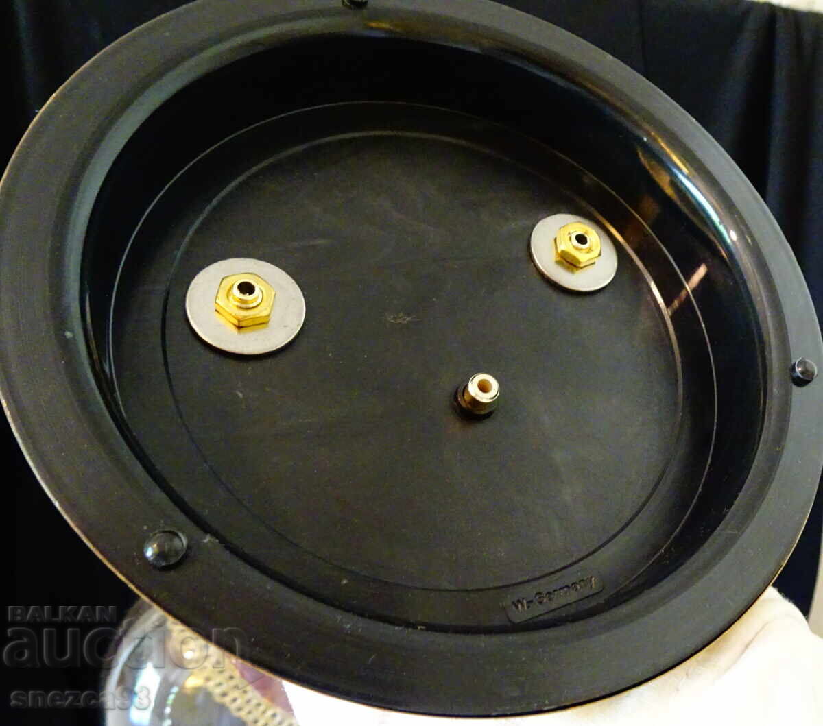 Table clock, glass dome, baroque, gilding - 5