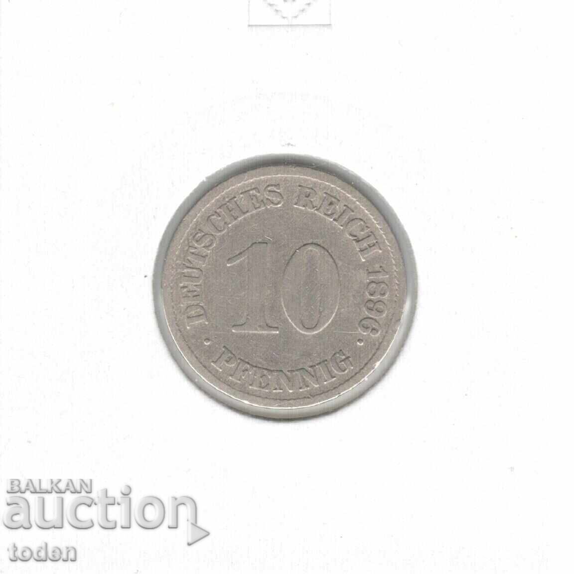 Auction  Germany 10 Pfennig 1896 E KM# 12 Wilhelm II small shield