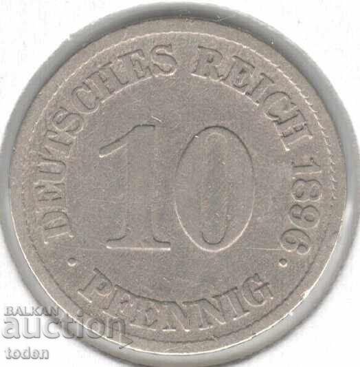 Germany 10 Pfennig 1896 E KM# 12 Wilhelm II small shield