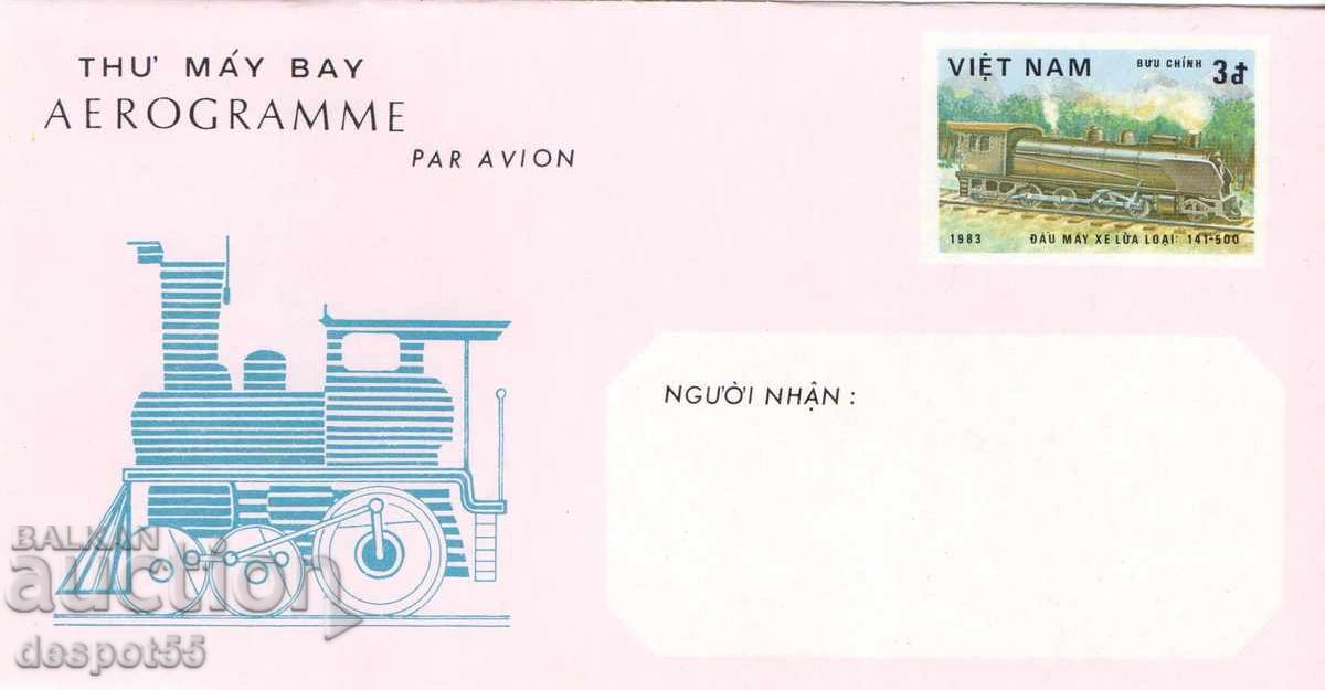 1983. Виетнам. Парни локомотиви. Аерограма.