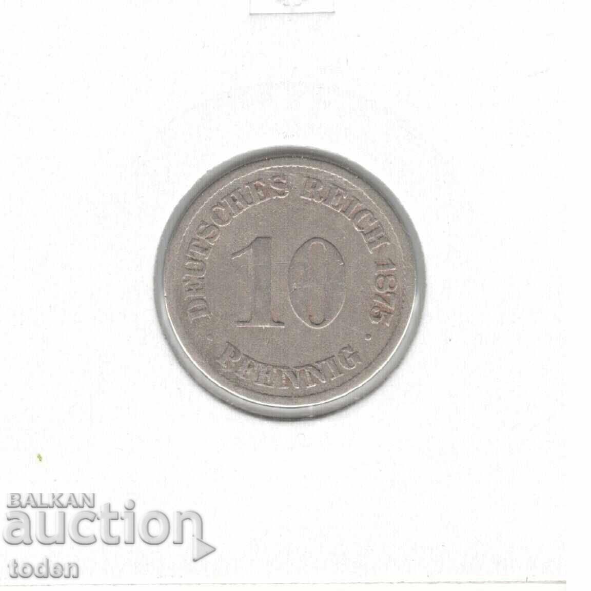 Аукцион Germany-10 Pfennig-1875 A-KM# 4-Wilhelm I-large shield