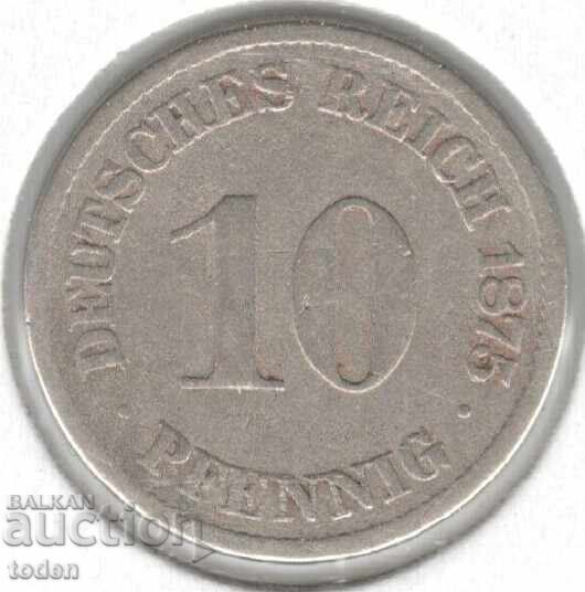 Germany-10 Pfennig-1875 A-KM# 4-Wilhelm I-large shield