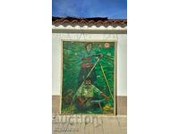 Old painting from the Socialist era, "Reapers" by Angel Rangelov