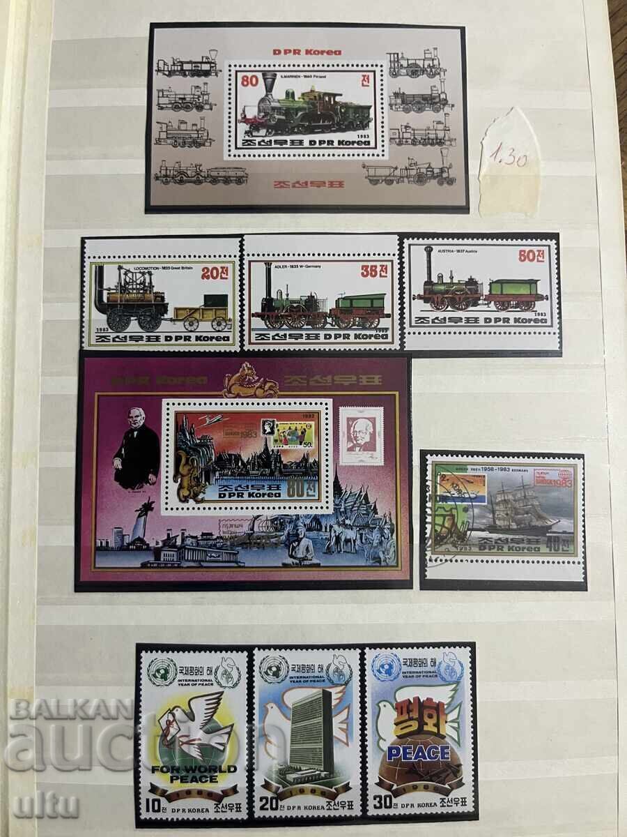 Licitație Coreea de Nord - Anii '80 - album de 8 foi (16 pag.)