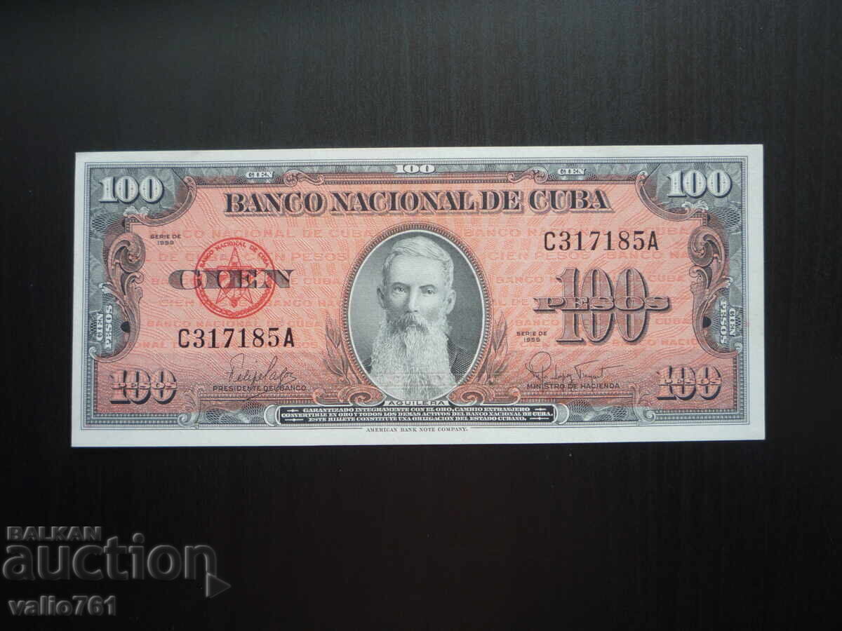 КУБА 100 ПЕСОС 1959   НОВА UNC