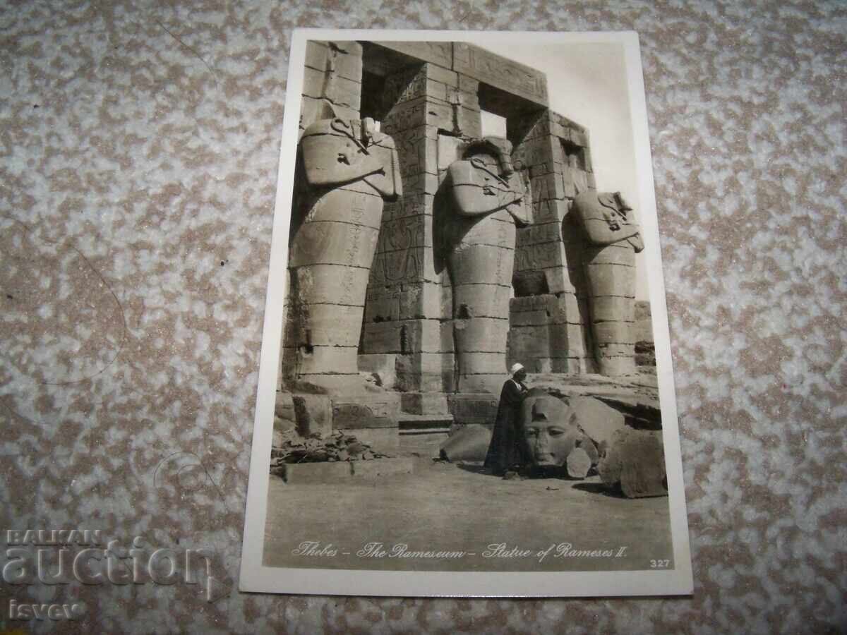 Auction  Old postcard from the Temple of Ramesses II, Thebes, Egypt, 1938