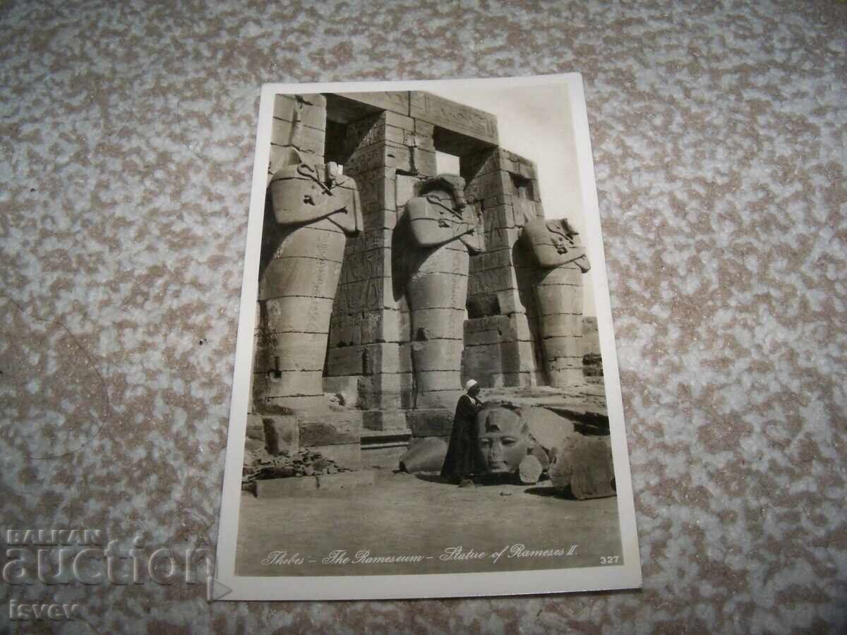 Old postcard from the Temple of Ramesses II, Thebes, Egypt, 1938