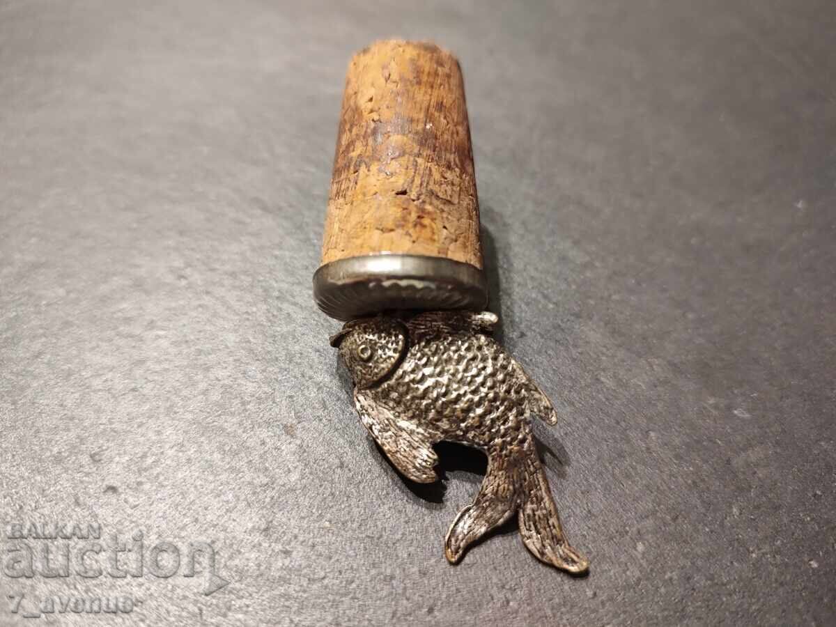 Delivery of Old cork stopper - silver-plated FISH art 18.08.25