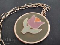 Colier - email, placat cu aur, cu pandantiv 44 mm, 18.08.25