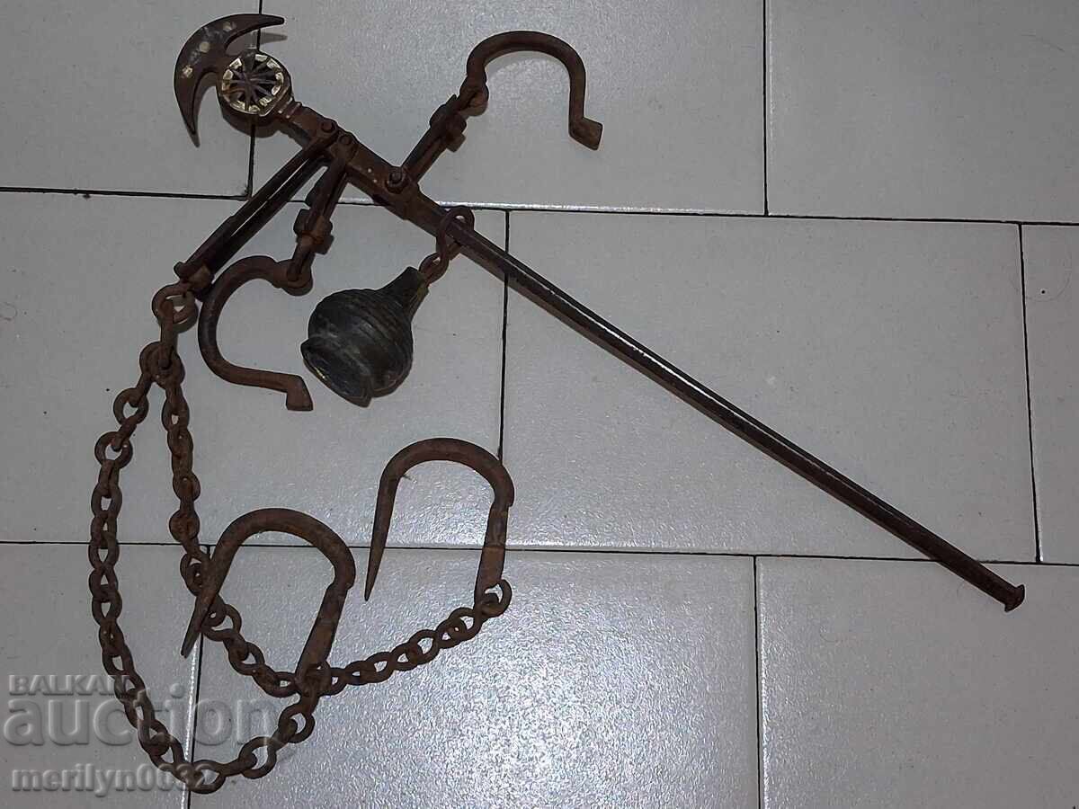 Καντάρι με τοπουζ Οθωμανικής αυτοκρατορίας ζυγός ζυγίζει σε οκάδες