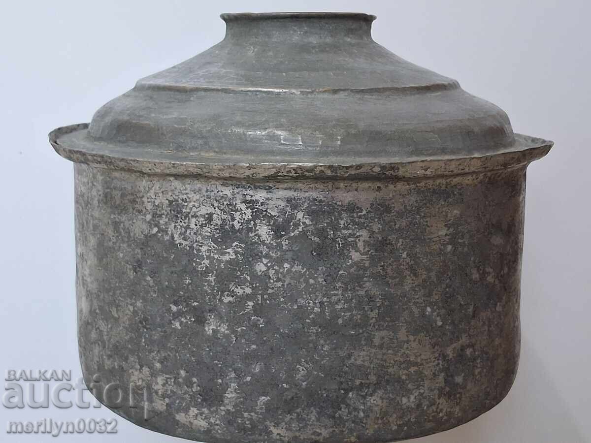 Χάλκινη κατσαρόλα με καπάκι, χάλκινο σκεύος Χάλκινη κατσαρόλα με καπάκι, χάλκινο σκεύος