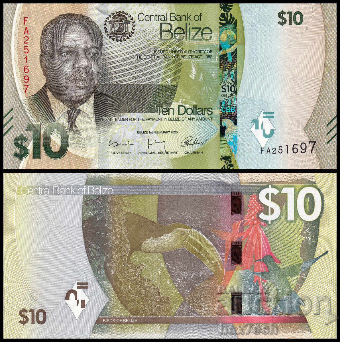 ❤️ ⭐ Μπελίζ 2025 10 δολάρια UNC νέα ⭐ ❤️