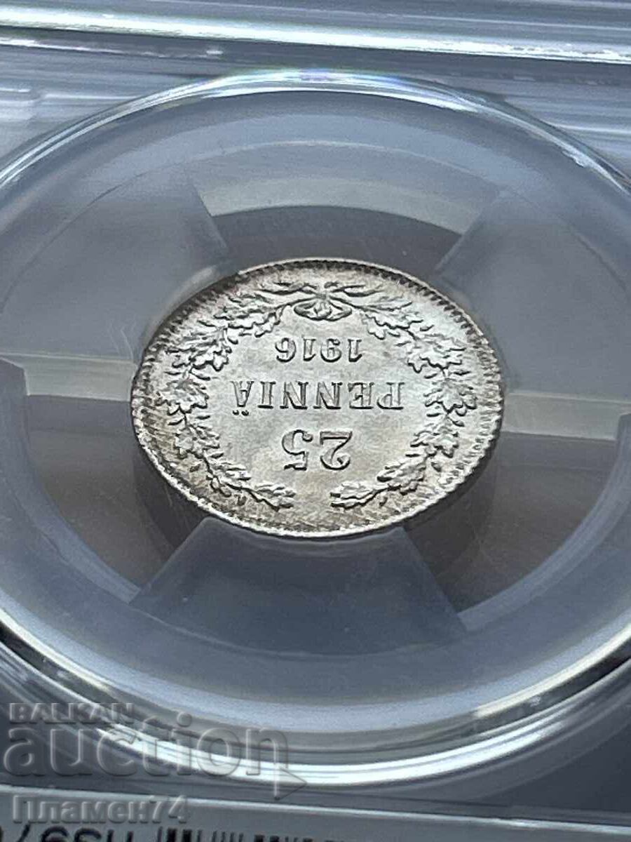 Аукцион 25 пенни 1916 S MS66 Финландия