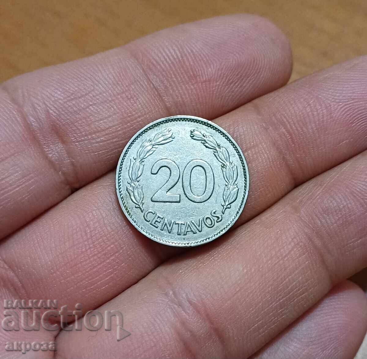 20 центавос Еквадор 1959 20 центавос Еквадор 1959