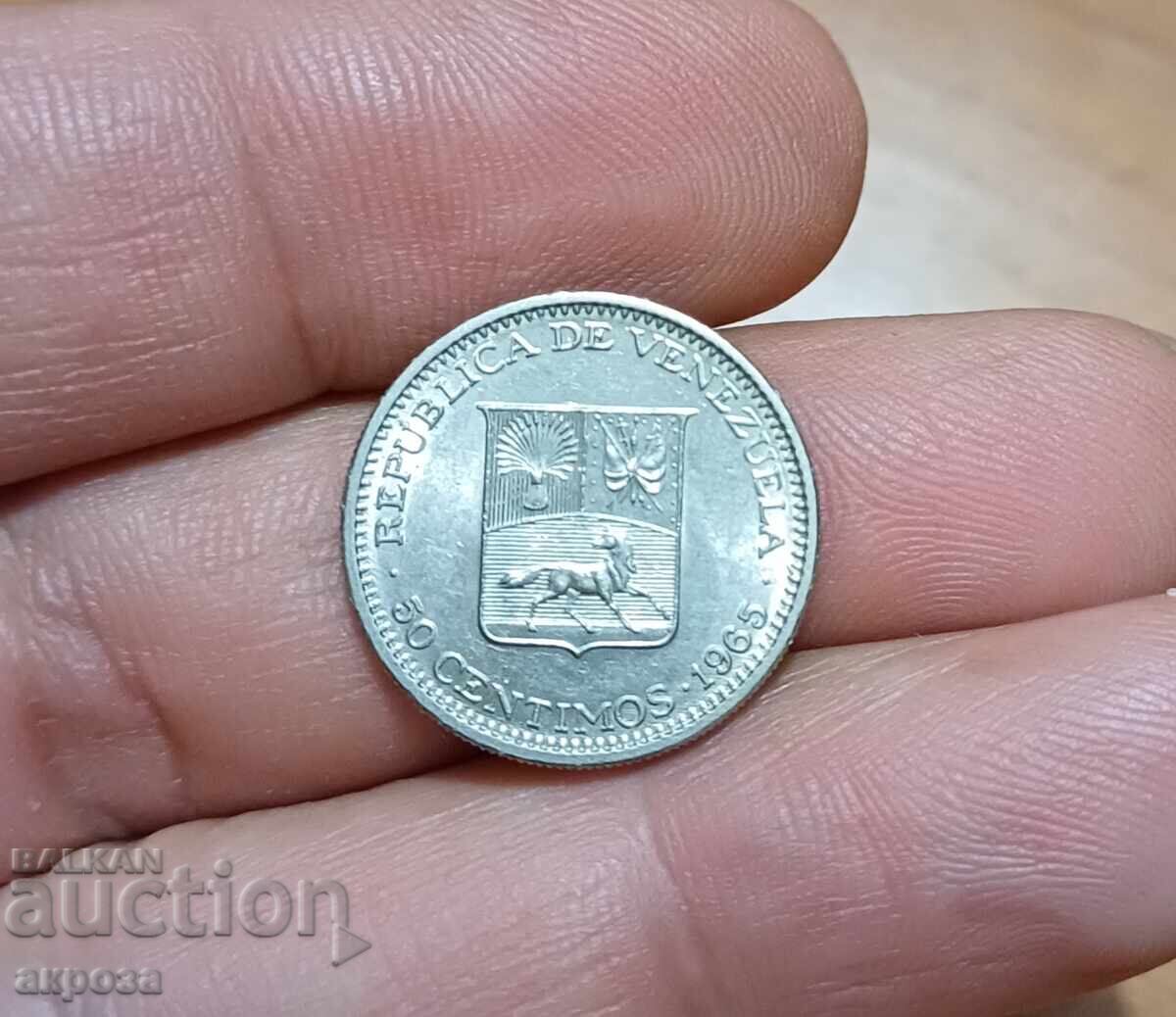 50 λεπτά Βενεζουέλας ακυκλοφόρητα 1965