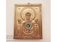Litoografie veche rusească icoană Znamenie a Maicii Domnului
