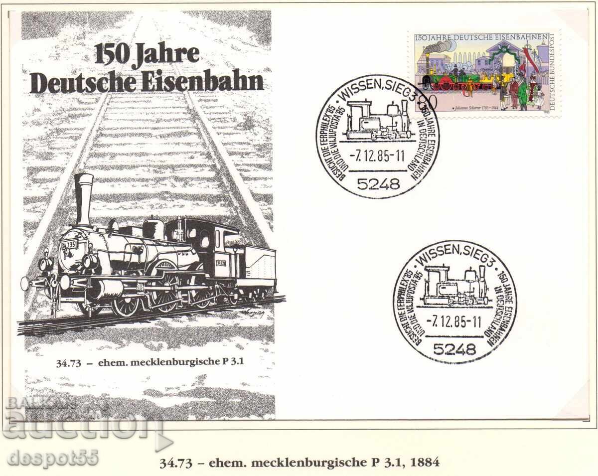 1985. RFG. 150 de ani de la căile ferate germane - Plic