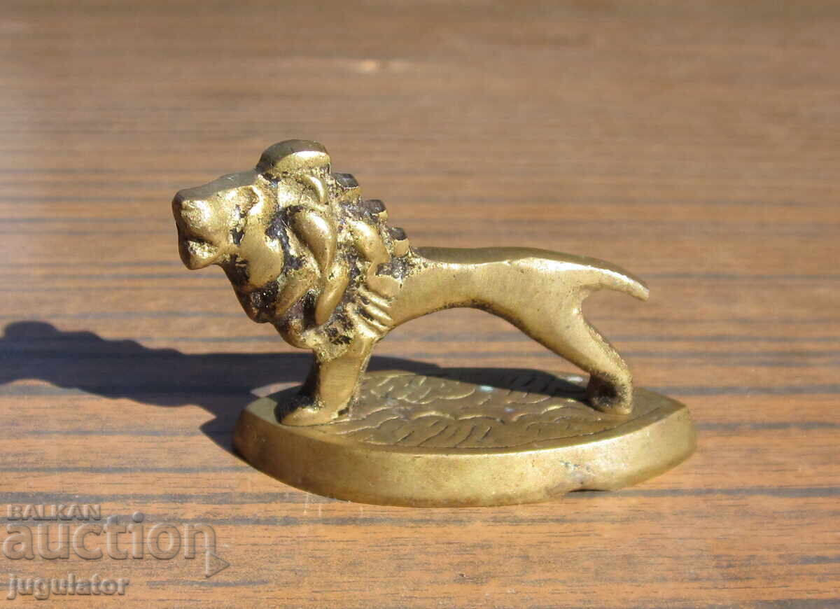 Παλαιό μικρό μπρούτζινο ειδώλιο αγαλματίδιο λιοντάρι