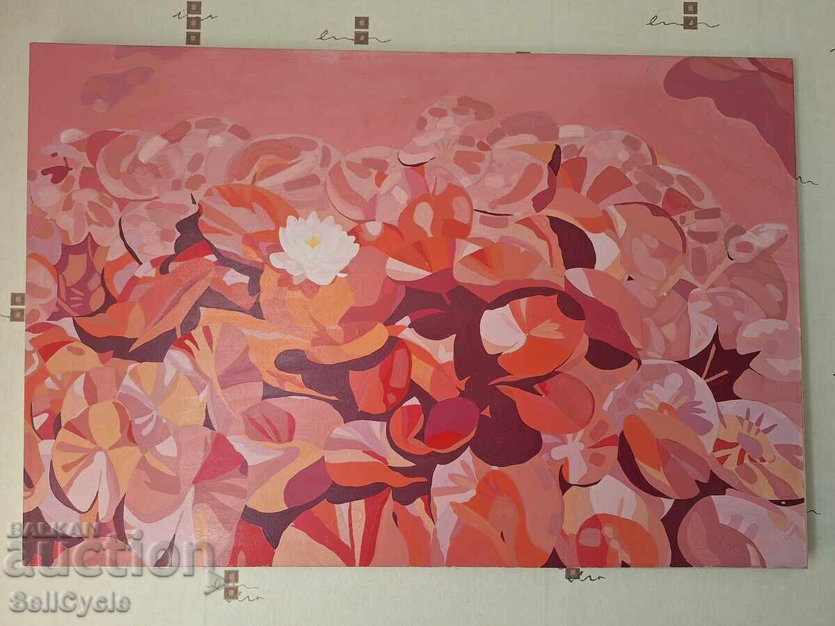 ✅ΕΛΑΙΟΓΡΑΦΙΑ - ΚΡΙΝΟΣ ΣΕ ΡΟΖ - 120/80 ΕΚ. ❗